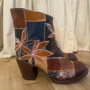 Freebird patchwork petal booties